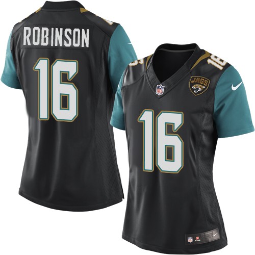 Women's Limited Denard Robinson Nike Jersey Black Alternate - #16 NFL Jacksonville Jaguars